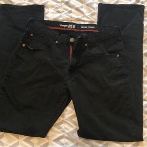Black wrangler  RED black vintage straight jeans